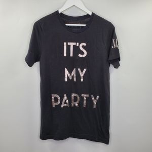 JLO x Guess It's My Party Tour Graphic Tee Shirt Black